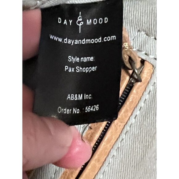 DAY & MOOD Flame Camel Leather Tote Bag Purse Pax Shopper 600026601 - Picture 11 of 12